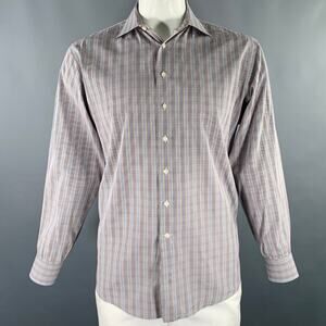 LORENZO UOMO Size XL Multi Color Checkered Cotton Long Sleeve Shirt